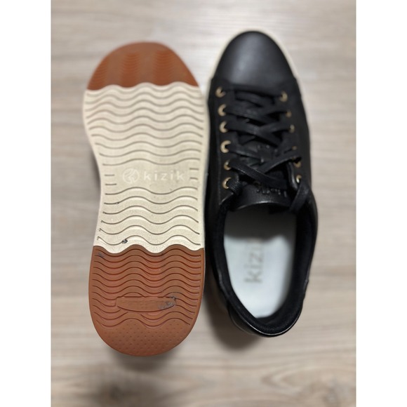 Kizik Vegas Black Leather Hands Free Sneakers Mens 7.5 Womens 9 L3FCDVEGBK26-1D - Picture 5 of 6